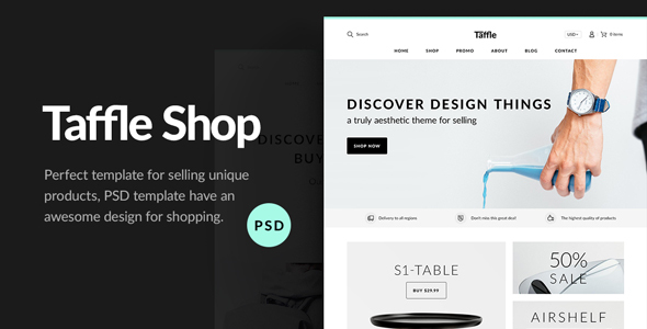 Download Taffle — Clean Shop PSD Template Nulled 