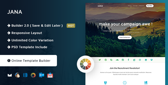Download Jana – Modern Email Template + Online Builder Nulled 