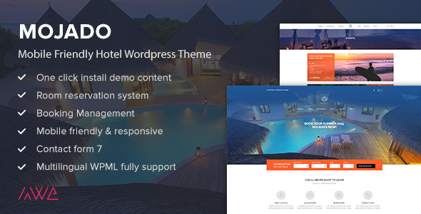 Download Mojado – Mobile Friendly Hotel WordPress Theme Nulled 
