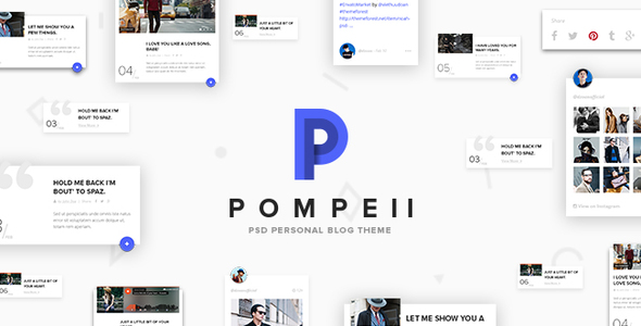 Download POMPEII | Material Personal Blog PSD Template Nulled 