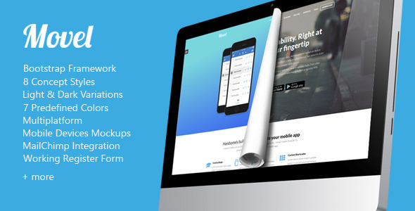 Download Movel – App Landing Page Template Nulled 