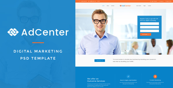 Download Adcenter – Digital Marketing PSD Template Nulled 