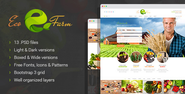 Download Eco Farm – Organic Food PSD Template Nulled 