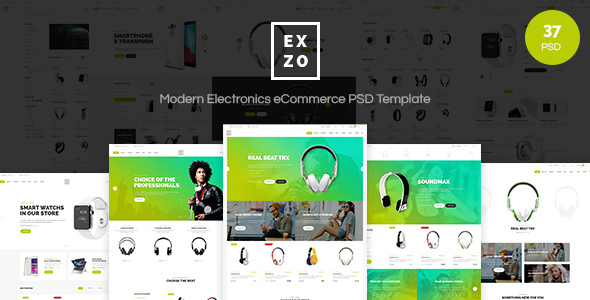 Download Exzo – Modern Electronics eCommerce PSD Template Nulled 