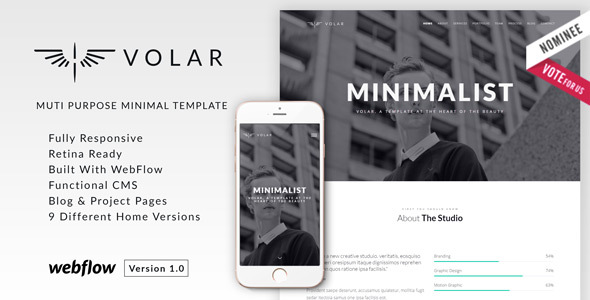 Download Volar | Minimal Multipurpose Webflow Theme Nulled 