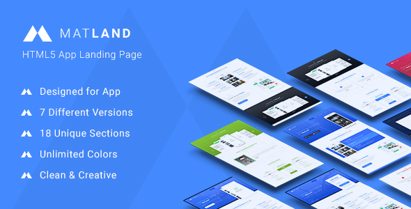 [Download] MatLand –  HTML5 App Landing Page 
