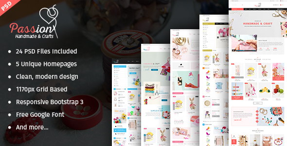 Download Passion – Handmade & Craft eCommerce PSD Template Nulled 