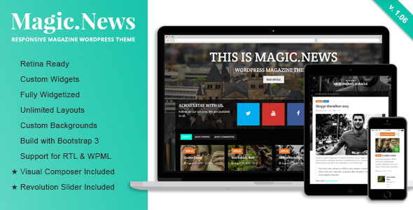 Download MagicNews – Responsive WordPress Magazine Theme Nulled 