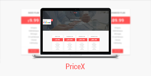 Download PriceX | Material Design Pricing Table Set Nulled 