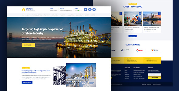 Download Industrial Website Template Responsive HTML5 — Offshore Nulled 