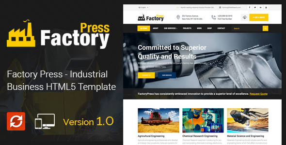 Download Factory Press – Industrial Business HTML5 Template Nulled 