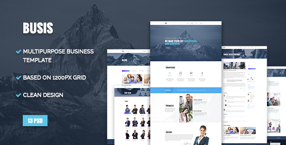 Download Busis — Clean Multipurpose Business & Corporate PSD Template Nulled 