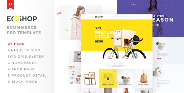 Download ECOSHOP – Multipurpose eCommerce PSD Template Nulled 