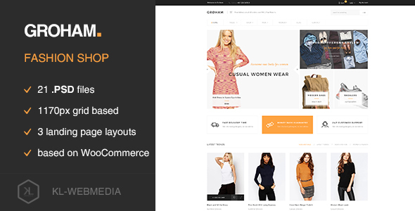 Download Groham – Fashion eCommerce PSD template Nulled 