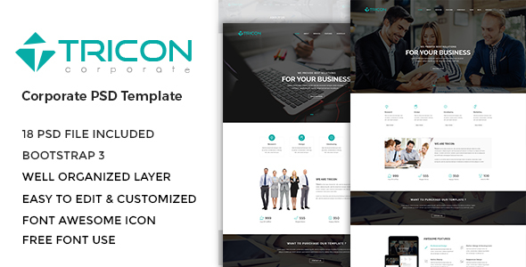 Download Tricon – Corporate PSD Template Nulled 