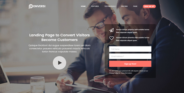 Download Conversi Professional Conversion Landing Page Nulled 