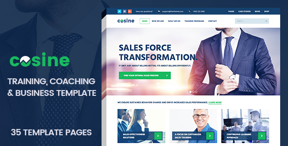 Download Cosine – Training, Coaching & Business HTML Template Nulled 