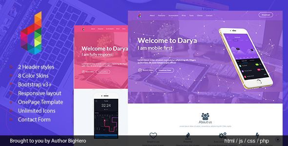Download Darya – Responsive HTML5 App Landing Template Nulled 