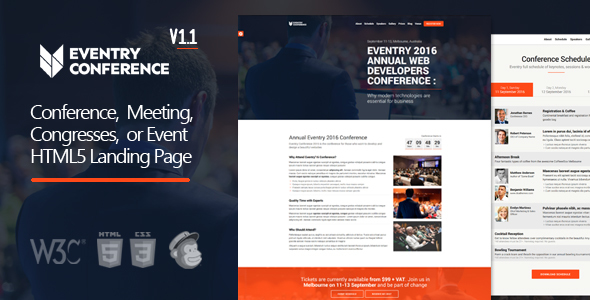Download Eventry – Conference & Event HTML5 Landing Page Template Nulled 