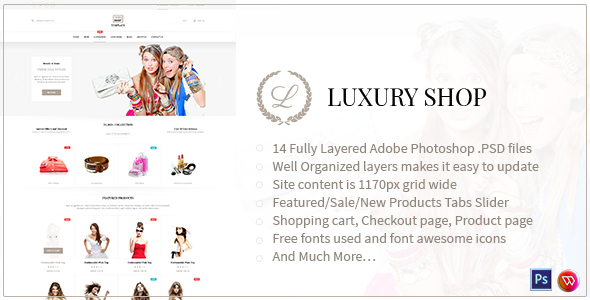 Download Luxury Shop eCommerce PSD Template Nulled 