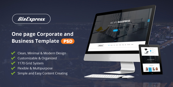 Download BizExpress – Onepage Corporate & Business Template PSD Nulled 
