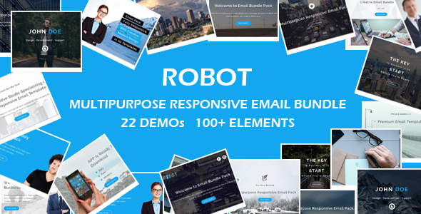 [Download] ROBOT – Multipurpose Responsive Email Bundle with Online Stamp Ready Builder Access 