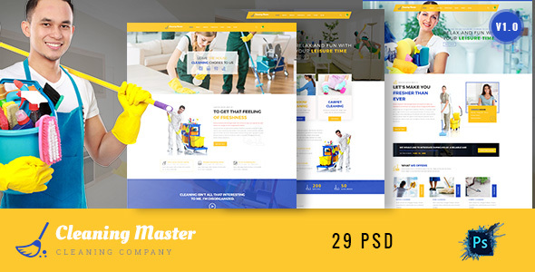 Download Clening Master – Cleaning Company PSD Template Nulled 