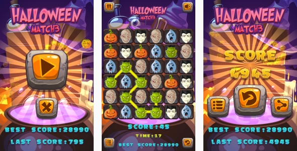 Download Halloween Match3 – HTML5 Game + Android + AdMob (Construct 3 | Construct 2 | Capx) Nulled 