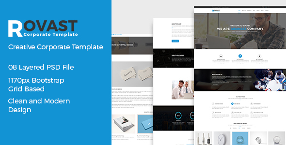 Download Rovast – Corporate PSD Template Nulled 
