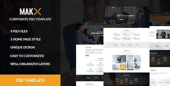 Download MAKX – Corporate PSD Template Nulled 