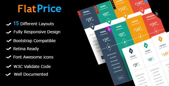 Download FlatPrice – Responsive Bootstrap Pricing Tables Nulled 
