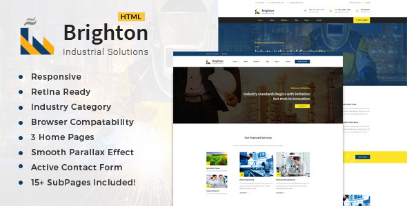 Download Brighton-Industry – Factory & Industrial Business Template Nulled 