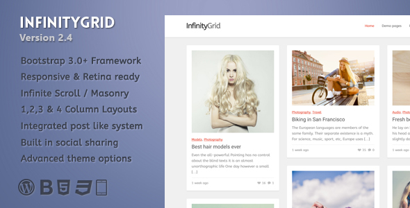 Download InfinityGrid – An infinite scrolling – personal blogging theme Nulled 