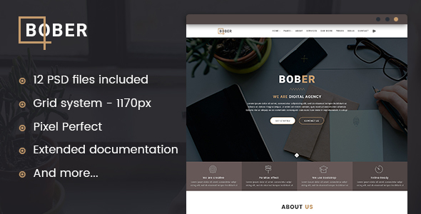 Download BOBER – Creative Digital Agency Template Nulled 