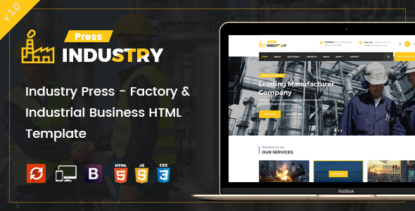 Download Industry Press – Factory & Industrial Business HTML Template Nulled 