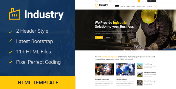 Download Industry – Factory & Industrial Business Template Nulled 