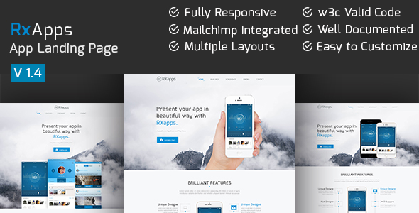 Download RxApps – Responsive App Landing Page Nulled 