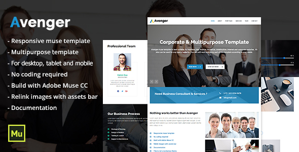 Download Avenger – Responsive Corporate & Multipurpose Template Nulled 