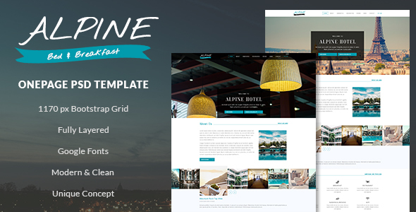 Download Alpine – Bed and Breakfast Onepage PSD Template Nulled 