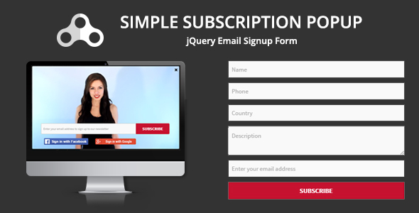 Download Simple Subscription Popup-jQuery Email Signup Form Nulled 
