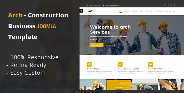 [Download] Arch – Construction, Building And Business Joomla! Template 
