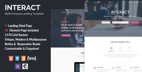 Download Interact – Multipurpose Landing Page Template Nulled 