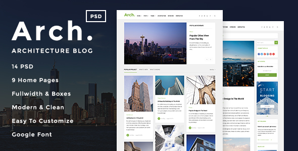 [Download] Arch – Architecture Blog PSD Template 