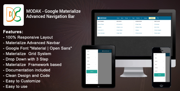 Download Modak – Materialize Advanced Navbar Nulled 