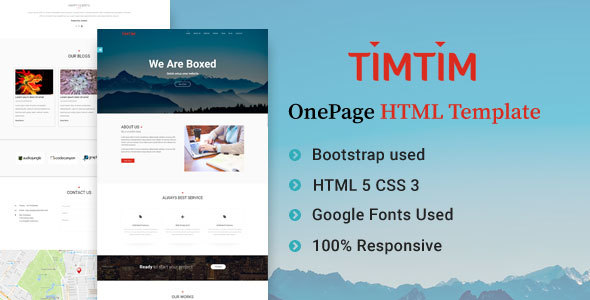 Download Timtim One Page Creative HTML Template Nulled 
