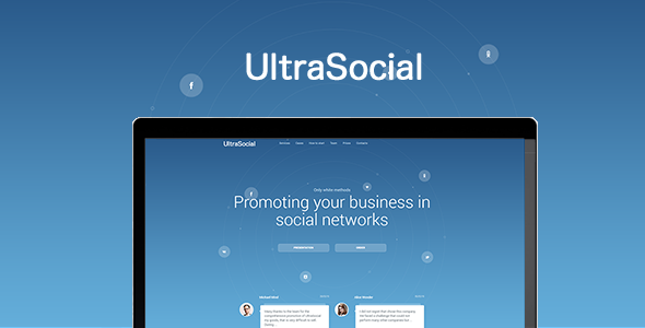 Download UltraSocial – Social Media Marketing Onepage / Landing Page Template Nulled 