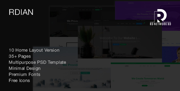 Download Rdian Corporate & Multipurpose PSD Template Nulled 