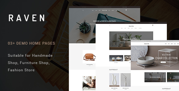 Download Raven – Handmade and Furniture Shop PSD Template Nulled 