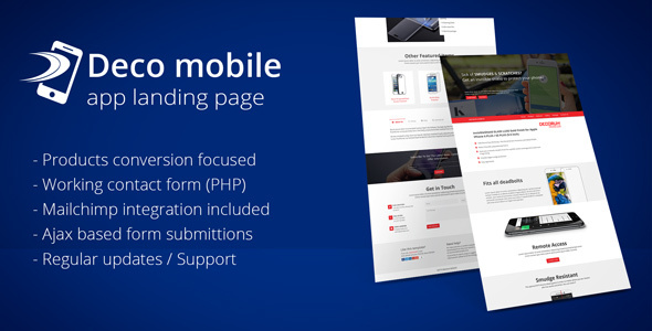 Download Deco Mobile app landing page Nulled 