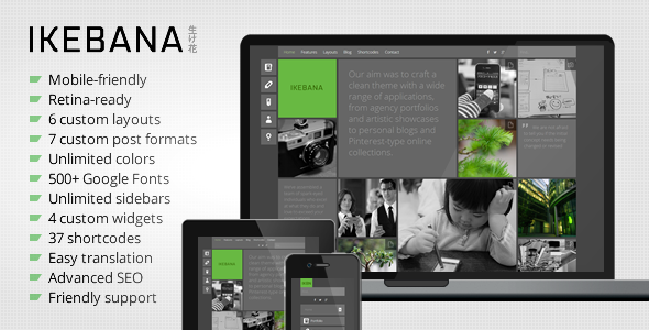 Download Ikebana – Masonry WordPress Portfolio Theme Nulled 